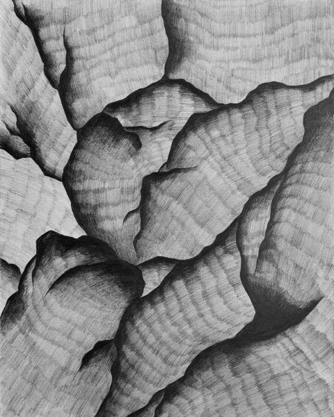Kraftplatte III, Graphit auf Leinwand, 80 x 120 x 4 cm, 2016web